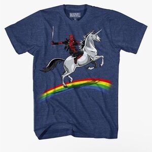 Deadpool riding a unicorn tshirt